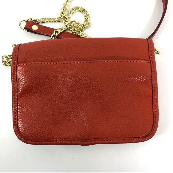 Kate Landry Crossbody Orange Bag Lock Chain Strap - Picture 2 of 8